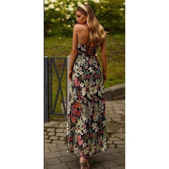 Alamour The Label Odette Gown Dress Floral Embroidered Formal Sequin Small S - Picture 2 of 15